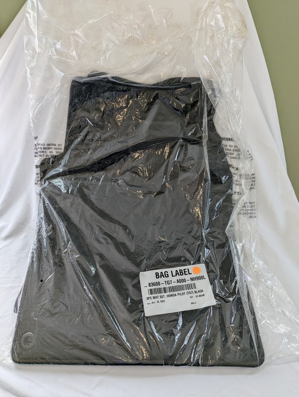 Honda Pilot 3 Piece Black Mat Set
